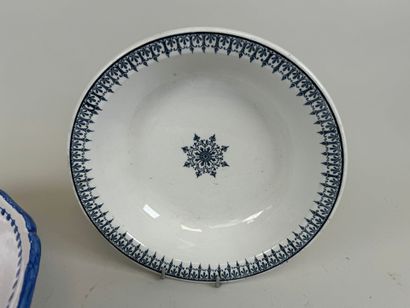 Two earthenware salad bowls, one SARREGUEMINES...