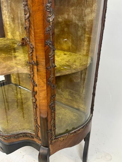 Curved display cabinet in wood and veneer...