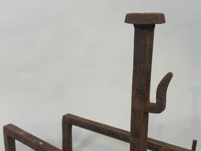 Pair of cast iron landiers.
19th century.
63...