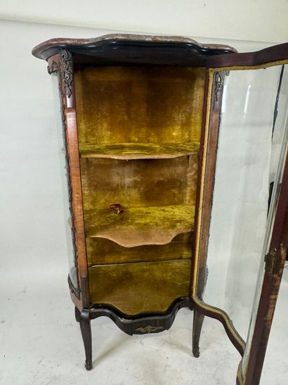 Curved display cabinet in wood and veneer...