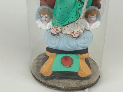 Globe en verre bombé, l'intérieur figurant...
