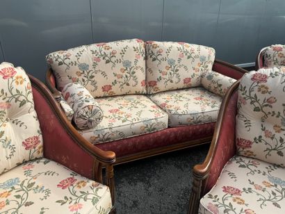 Stained beech salon furniture including a...