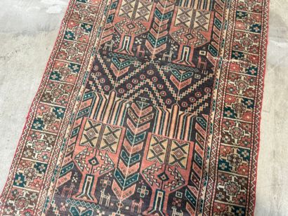 Small hand-knotted wool gallery rug with...