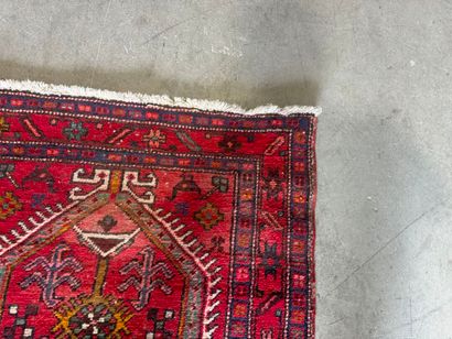 Large hand-knotted wool gallery decorated...