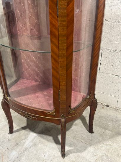 Molded wood display case opening with a door,...