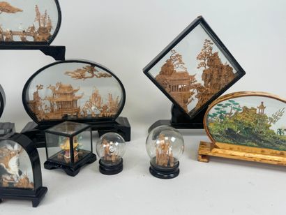 ASIA, 20th century.
Set of twelve cut-out...