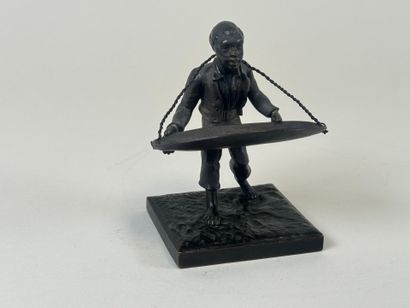 École, fin XIXe.
Le serviteur.
Sujet en bronze...