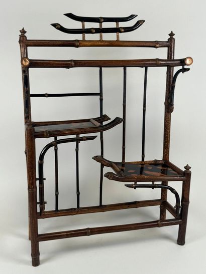 Petite étagère à poser en bambou et bois...