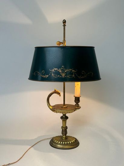 Lampe de bureau dite Bouillotte en bronze...
