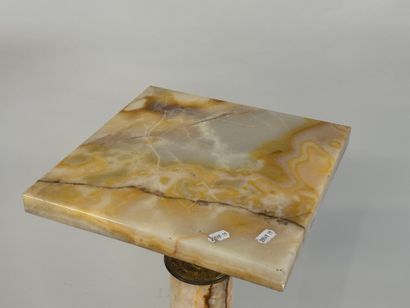 Onyx and bronze column, square base, column...