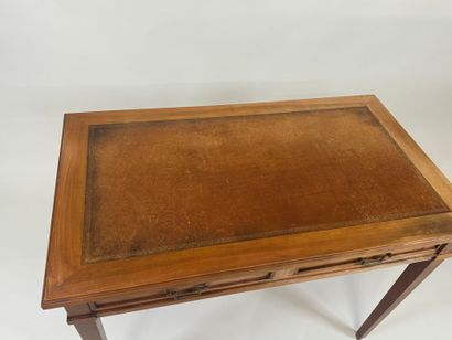 Cherry wood desk opening with two drawers,...