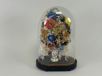 Globe de mariée en verre bombé, le socle...