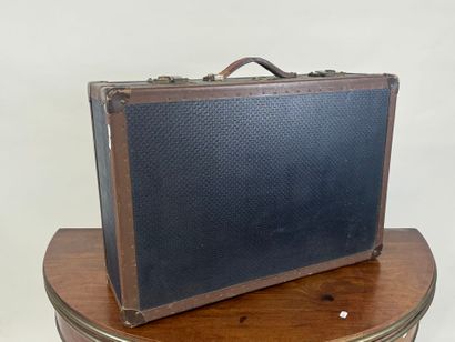 Suitcase in boiled cardboard, imitation leather...