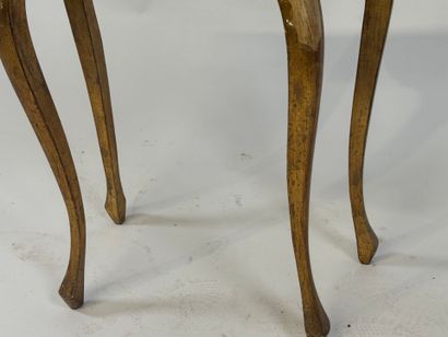 Small molded and gilded wood bedside table...