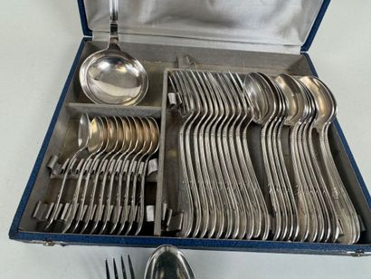 Part of a silver-plated menagère decorated...