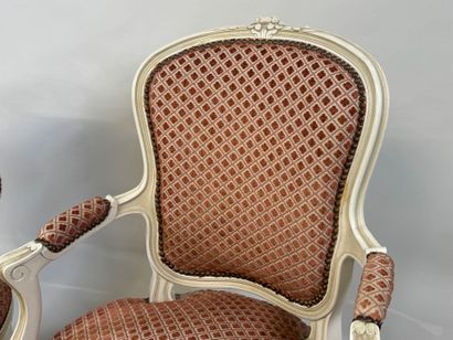 Pair of cabriolet armchairs in lacquered...