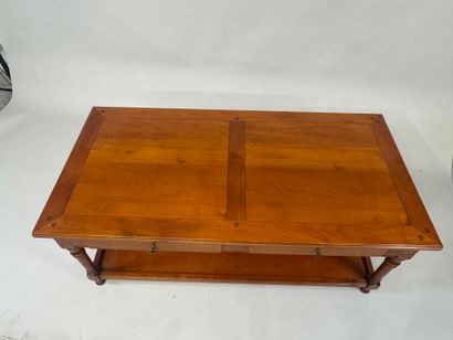 Rectangular cherrywood table opening with...