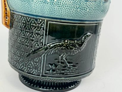 Large earthenware cache-pot or vase with...