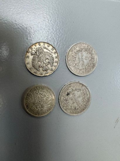 Two 5-franc Hercule coins 1876-1875.
Weight:...