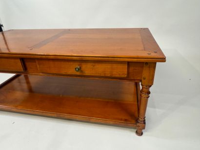 Rectangular cherrywood table opening with...