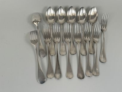 CHRISTOFLE.
Six table spoons and eight table...