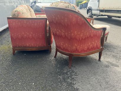 Stained beech salon furniture including a...