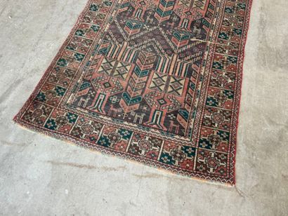 Small hand-knotted wool gallery rug with...