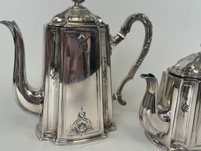 Silver-plated coffee and tea service with...