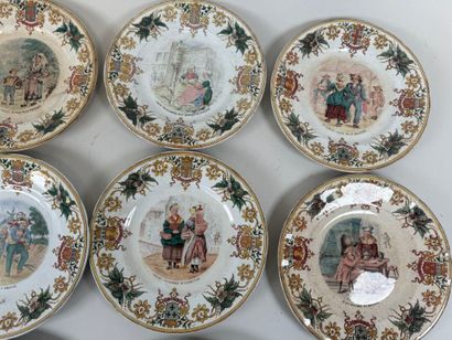 SARREGUEMINES.
Twelve polychrome earthenware...