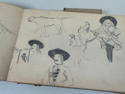 Petit carnet de dessins ou croquis au crayon.
Environ...