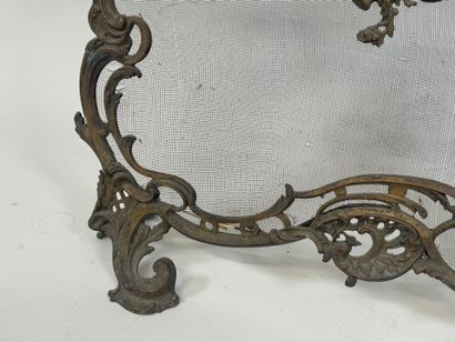 Fireback in patinated bronze with foliate...