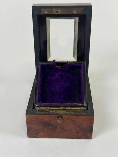 Small brass veneered and filleted watch holder,...