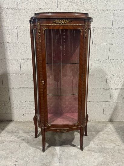Molded wood display case opening with a door,...
