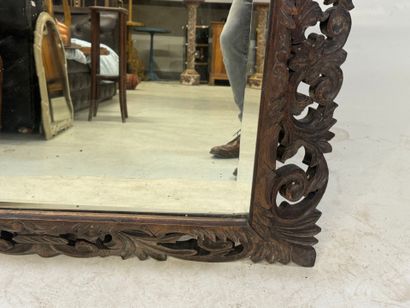 Rectangular mirror in molded, carved and...
