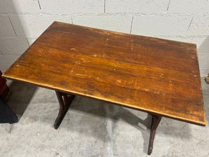 Rectangular bistro table, oak top, cast-iron...