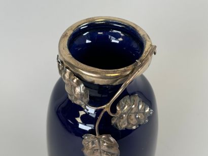 A Minerve hallmarked silver-mounted kiln-blue...