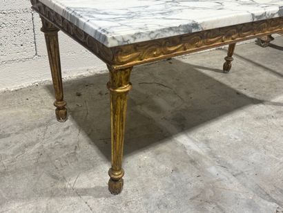 Molded, carved and gilded wood coffee table...