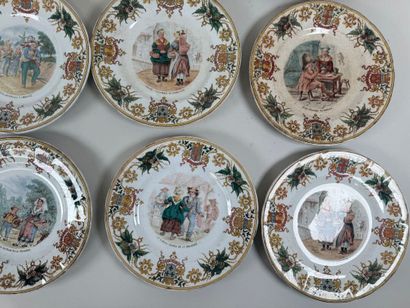 SARREGUEMINES.
Twelve polychrome earthenware...