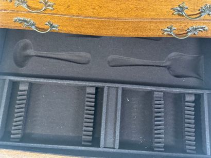 ERCUIS.
Moulded oak silver cabinet opening...