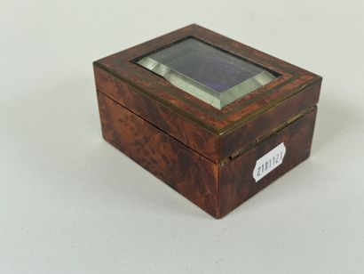 Small brass veneered and filleted watch holder,...