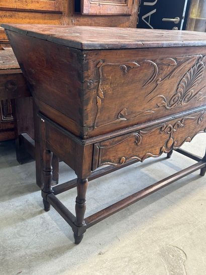 Large kneading trough and stand in molded...