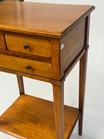 Small cherrywood bedside cabinet opening...