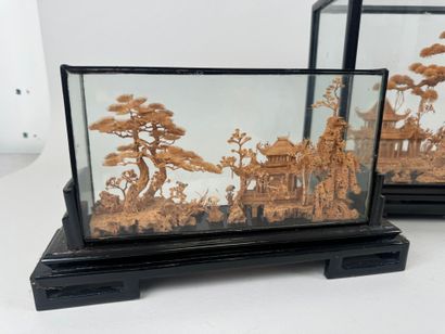ASIA, 20th century.
Set of three cut-out...