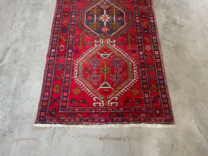 Large hand-knotted wool gallery decorated...