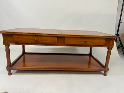 Rectangular cherrywood table opening with...