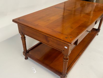 Rectangular cherrywood table opening with...