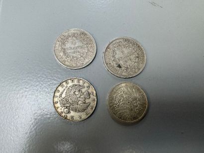 Two 5-franc Hercule coins 1876-1875.
Weight:...