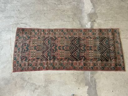 Small hand-knotted wool gallery rug with...