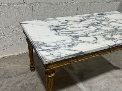Molded, carved and gilded wood coffee table...