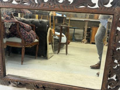 Rectangular mirror in molded, carved and...
